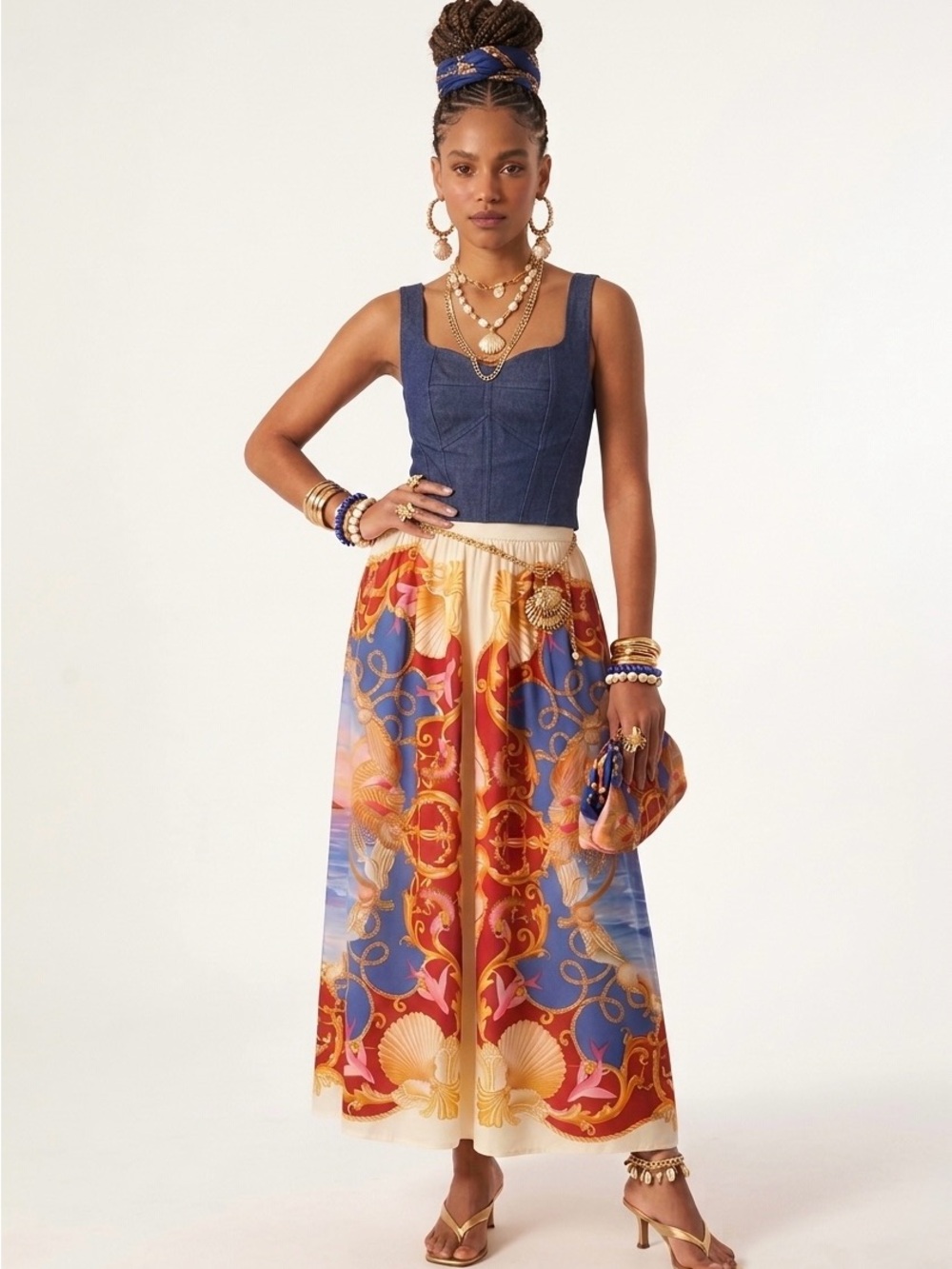 Farm Printed Maxi Skirt - Multicolor